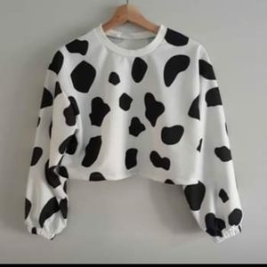 Cow print Crop top and pant sets